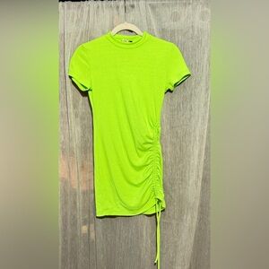 Joe & Elle Neon Green stretch Mini Dress with Sinch Size L